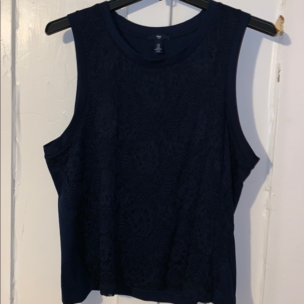 Gap. Navy Lace Tank Top. XL.
